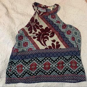 Patterned high neck Tank Top